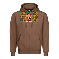 Chestnut beagle with sunflowers license plate Zipper Hoodie - Artiststas