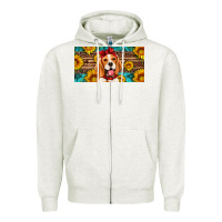 Oatmeal Heather beagle with sunflowers license plate Zipper Hoodie - Artiststas