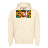 Sandshell beagle with sunflowers license plate Zipper Hoodie - Artiststas