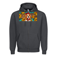 Smoke beagle with sunflowers license plate Zipper Hoodie - Artiststas