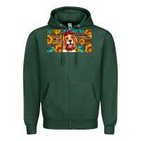 Sports Green beagle with sunflowers license plate Zipper Hoodie - Artiststas