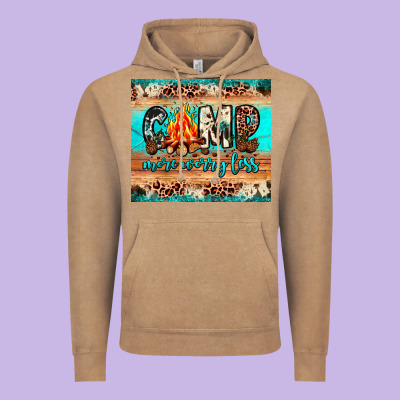 Camp More Worry Less Vintage Hoodie Designed By Jahusdesignshop