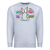 Heather Grey too hip to hop easter Premium Sweatshirt - MaliasSmallBusiness