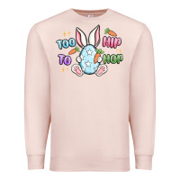 Pale Pink too hip to hop easter Premium Sweatshirt - MaliasSmallBusiness