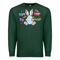 Sports Green too hip to hop easter Premium Sweatshirt - MaliasSmallBusiness