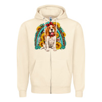 Sandshell beagle turquoise and sunflowers rainbow Zipper Hoodie - Artiststas