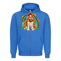 True Royal beagle turquoise and sunflowers rainbow Zipper Hoodie - Artiststas