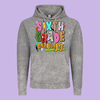 Sixth Grade Energy Vintage Hoodie Designed By Texasbilliewilder