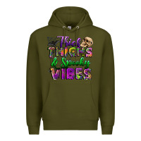 Army Green thick thighs and spooky vibes Premium Hoodie - BundleAndBundleShop