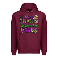 Burgundy thick thighs and spooky vibes Premium Hoodie - BundleAndBundleShop