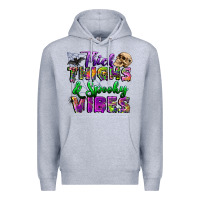 Heather Grey thick thighs and spooky vibes Premium Hoodie - BundleAndBundleShop
