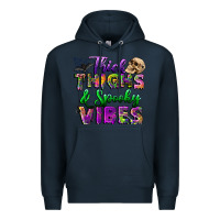 Navy thick thighs and spooky vibes Premium Hoodie - BundleAndBundleShop