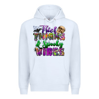 White thick thighs and spooky vibes Premium Hoodie - BundleAndBundleShop