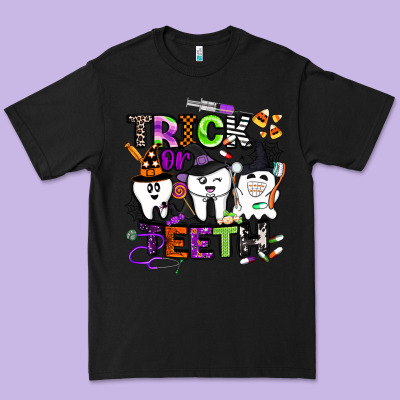 Trick Or Teeth Premium Tee Designed By Barkaloodesign