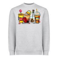 Heather Grey bus driver coffee cups Heavyweight Sweatshirt - Zillion Design Studio