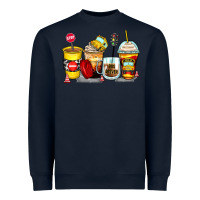 Navy bus driver coffee cups Heavyweight Sweatshirt - Zillion Design Studio