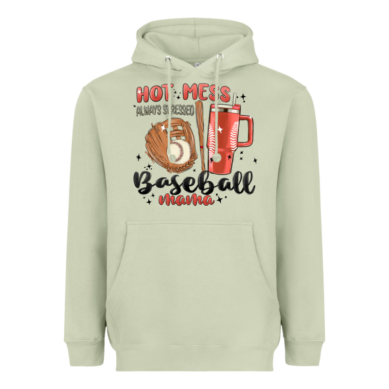 Hot Mess Always Stressed Baseball Mama Stanley Cup Heavyweight Hoodie by MaliasSmallBusiness | Teevron