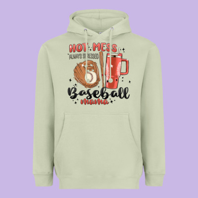 Hot Mess Always Stressed Baseball Mama Stanley Cup Heavyweight Hoodie Designed By Maliassmallbusiness