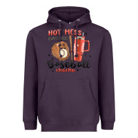Plum hot mess always stressed baseball mama stanley cup Heavyweight Hoodie - MaliasSmallBusiness