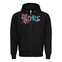 Black valentines day love and boots Zipper Hoodie - AdoDesignShop