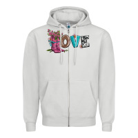 Dove Grey valentines day love and boots Zipper Hoodie - AdoDesignShop