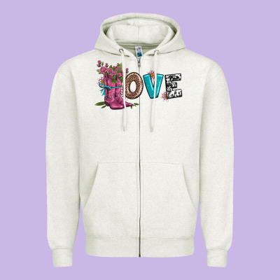 Valentines Day Love And Boots Zipper Hoodie Designed By Adodesignshop
