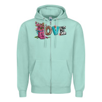 Seafoam valentines day love and boots Zipper Hoodie - AdoDesignShop