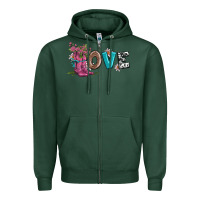 Sports Green valentines day love and boots Zipper Hoodie - AdoDesignShop