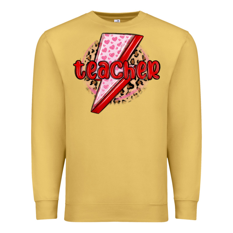 Teacher Lightning Bolt Valentines Day Premium Sweatshirt by MaliasSmallBusiness | Teevron