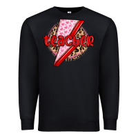 Black teacher lightning bolt valentines day Premium Sweatshirt - MaliasSmallBusiness