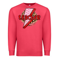 Cardinal teacher lightning bolt valentines day Premium Sweatshirt - MaliasSmallBusiness