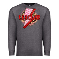 Charcoal Heather teacher lightning bolt valentines day Premium Sweatshirt - MaliasSmallBusiness