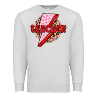 Dove Grey teacher lightning bolt valentines day Premium Sweatshirt - MaliasSmallBusiness