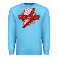 Ocean Blue teacher lightning bolt valentines day Premium Sweatshirt - MaliasSmallBusiness