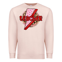Pale Pink teacher lightning bolt valentines day Premium Sweatshirt - MaliasSmallBusiness