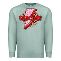 Seafoam teacher lightning bolt valentines day Premium Sweatshirt - MaliasSmallBusiness