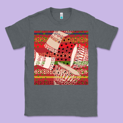 African Drum Colorful Seamless Pattern Classic Tee Designed By Bundleandbundleshop