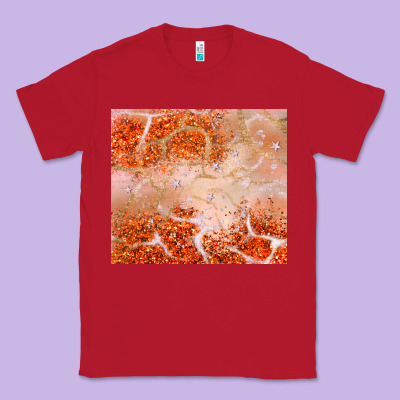 Orange Glitter Classic Tee Designed By Jahusdesignshop