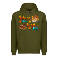 Army Green Autumn Skies Pumpkin Pies Premium Hoodie - BundleAndBundleShop