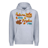 Heather Grey Autumn Skies Pumpkin Pies Premium Hoodie - BundleAndBundleShop