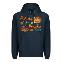 Navy Autumn Skies Pumpkin Pies Premium Hoodie - BundleAndBundleShop