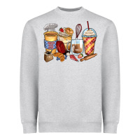Heather Grey bakery coffee cups Heavyweight Sweatshirt - Zillion Design Studio