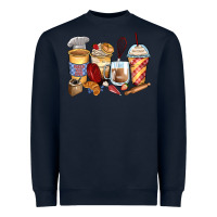 Navy bakery coffee cups Heavyweight Sweatshirt - Zillion Design Studio