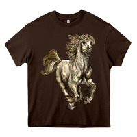 Chocolate Brown percheron horse Heavy Core Tee - LillyAllenDesigns