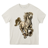 Cream percheron horse Heavy Core Tee - LillyAllenDesigns