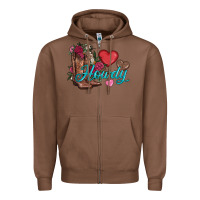 Chestnut valentines day howdy and boots Zipper Hoodie - AdoDesignShop