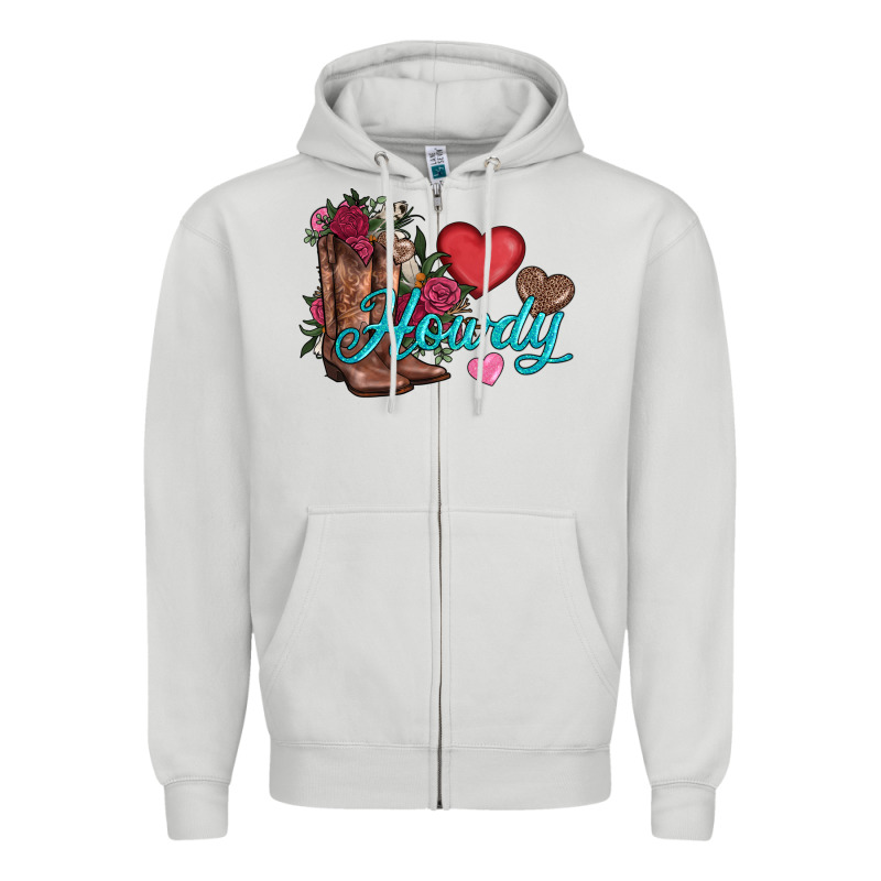 Valentines Day Howdy And Boots Zipper Hoodie by AdoDesignShop | Teevron