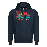 Navy valentines day howdy and boots Zipper Hoodie - AdoDesignShop