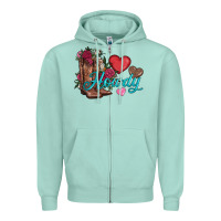 Seafoam valentines day howdy and boots Zipper Hoodie - AdoDesignShop