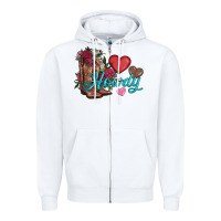 White valentines day howdy and boots Zipper Hoodie - AdoDesignShop
